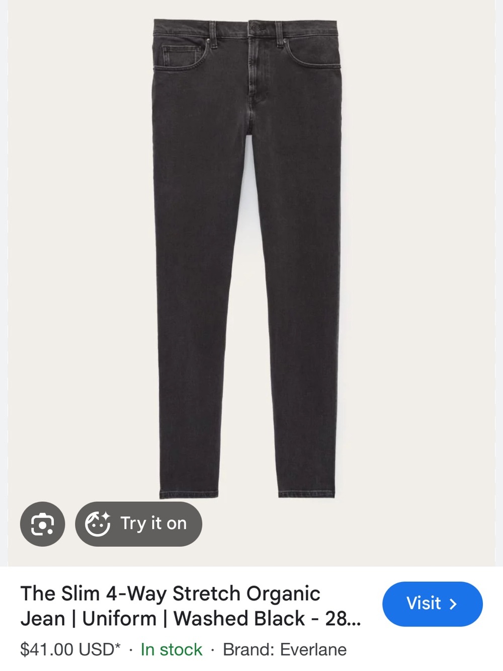 Everlane Women’s Slim Way Stretch Organic Jean